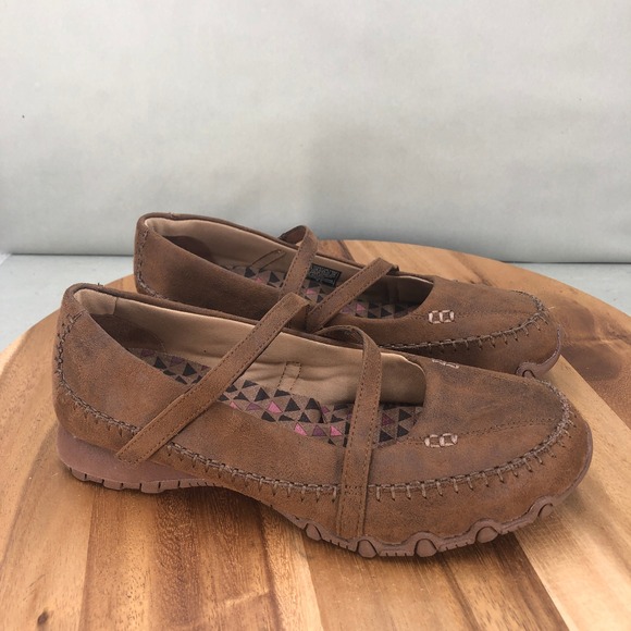Skechers Relaxed Fit Memory Foam Mary Jane Bikers Comfort Shoes Womens Size 8.5 - Picture 1 of 8